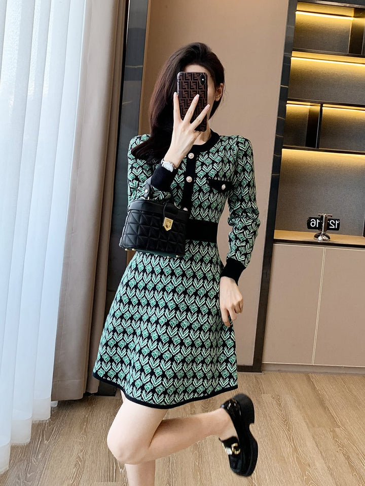 【dress】着回し力抜群エレガントニットワンピース　M17492