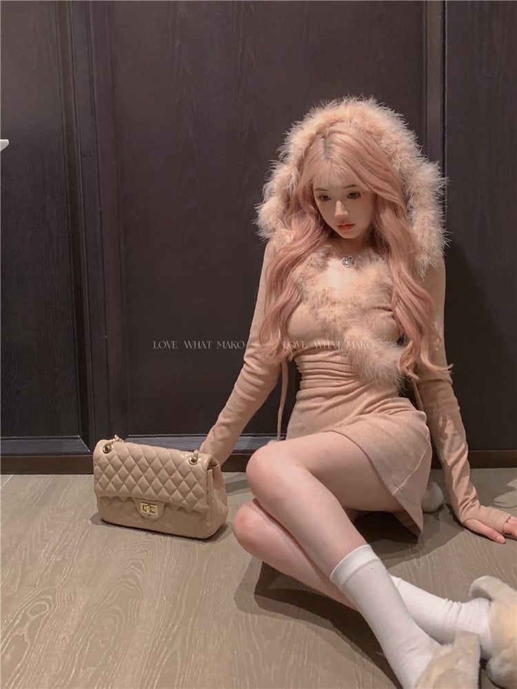【dress】ファーワンピース　M20192
