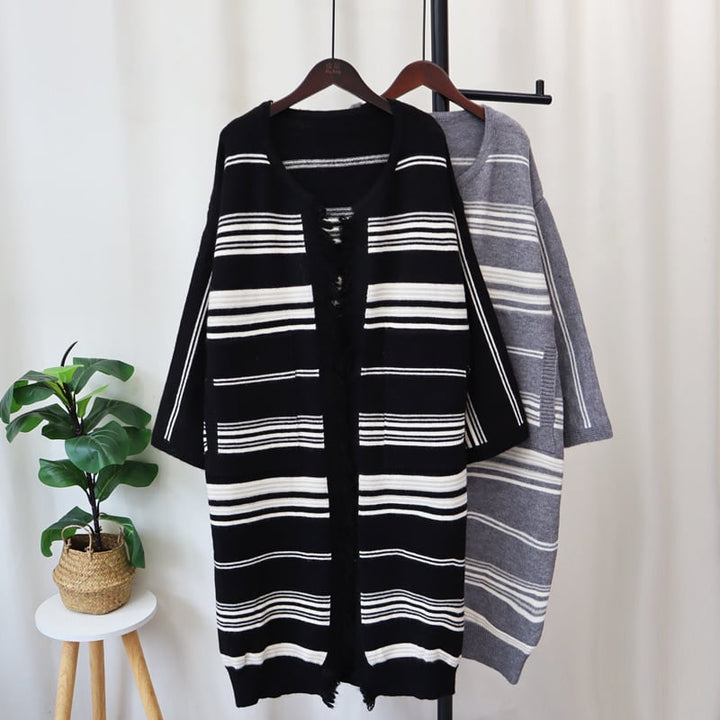 【outer】ロング丈ニットカーデ　M26597