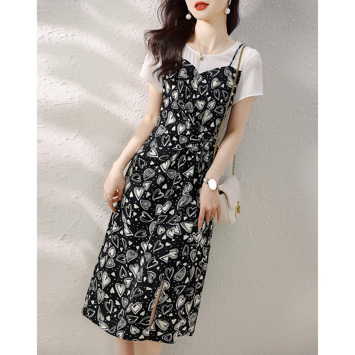 【dress】女子力アップエレガント切り替えデートワンピース　M16833