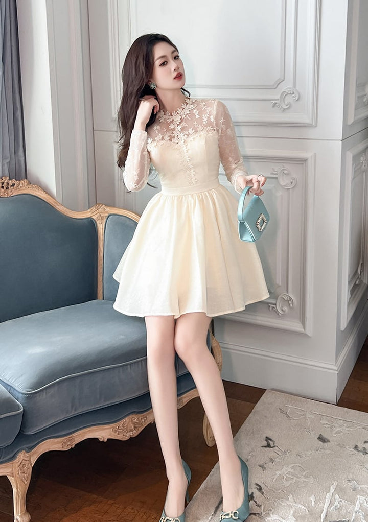 【dress】レース切り替ワンピース　M27012