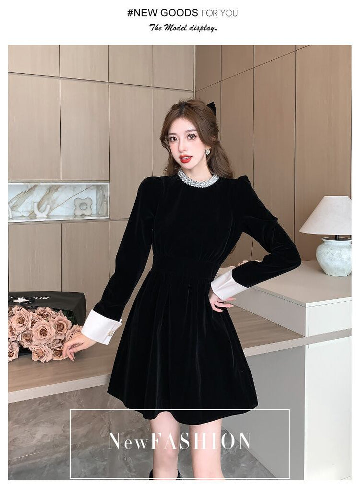 【dress】ビジュードッキングワンピース　M28245