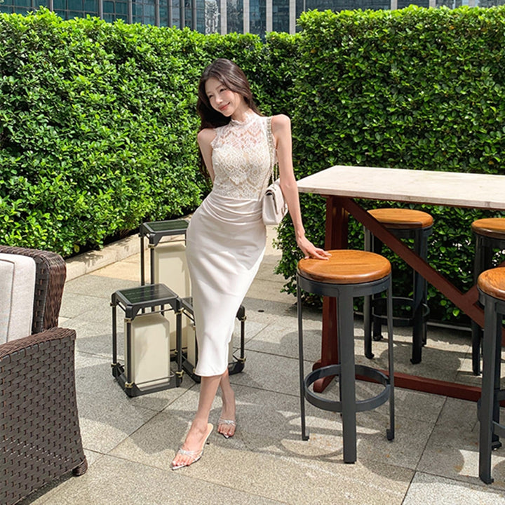 【dress】レース切り替えデートワンピース　N2687