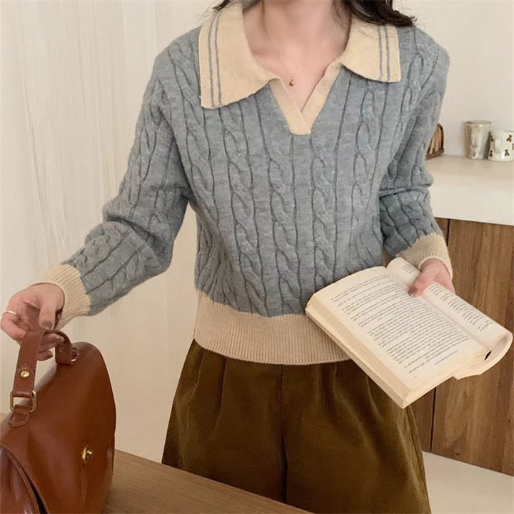 【tops】POLOネックニットセーター　M26591