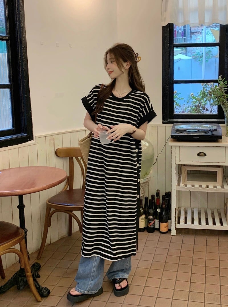 【dress】ボーダー柄ワンピース　M24789