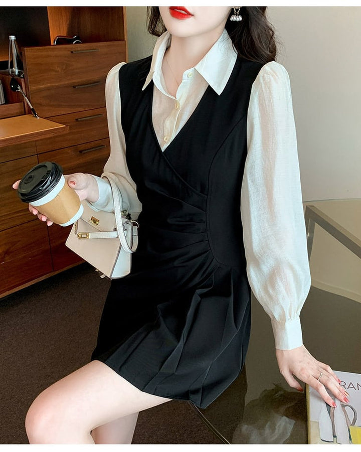 【dress】切り替えシャツワンピース　M25731