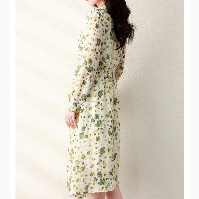 【dress】大人らしい スウィート花柄ワンピース着瘦せ　M17384
