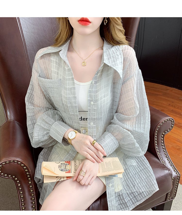 【tops】3色シャツトップス韓国系着心地良いゆったり　M16893