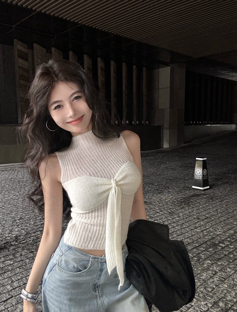 【tops】ノースリーブニットトップス　M26652