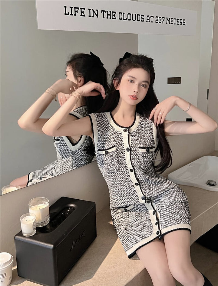 【dress】ノースリーブニットワンピース　M24057
