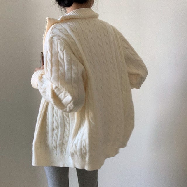 【outer】ファスナーニットカーデ　M26046
