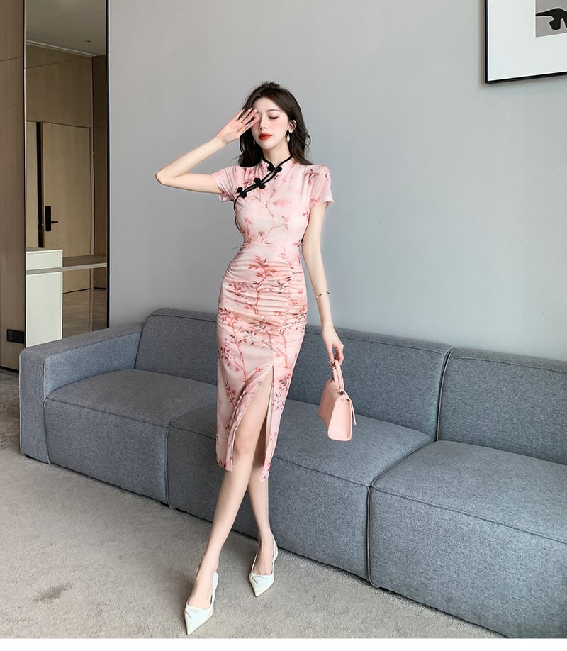 【dress】早い者勝ちエレガントスリットワンピースオシャレ　M17093