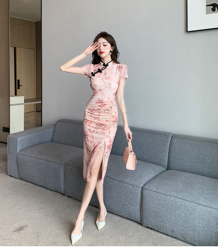 【dress】早い者勝ちエレガントスリットワンピースオシャレ　M17093