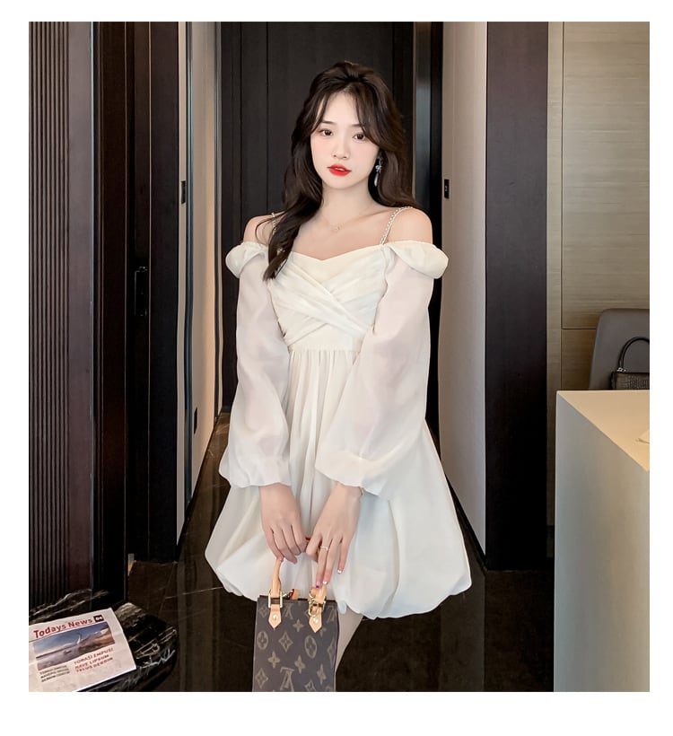 【dress】気質満点 エレガントリボン付きデートワンピース　M17246