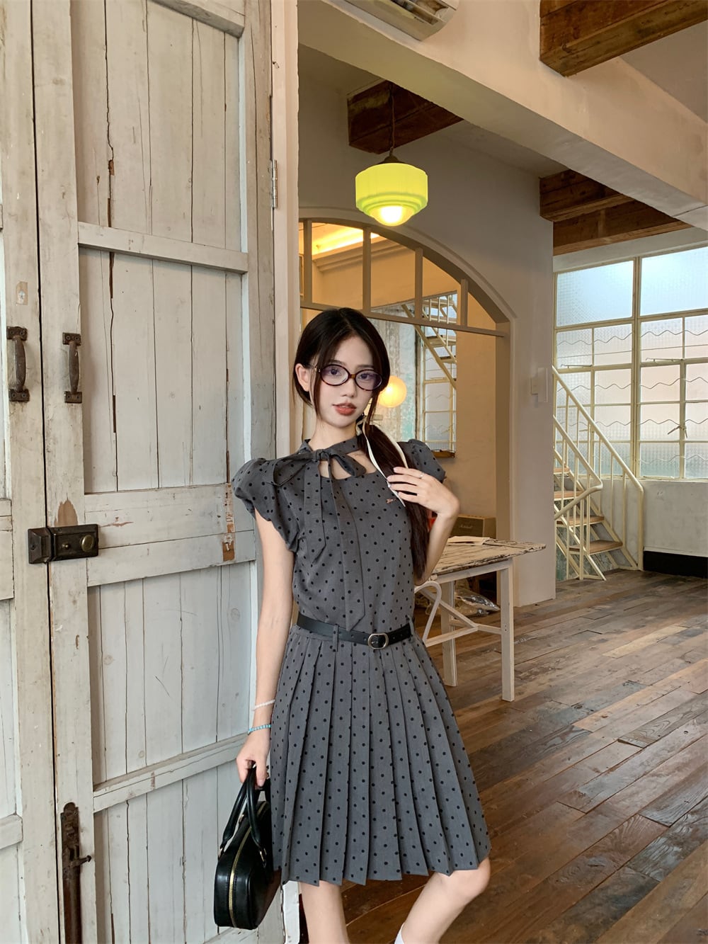 【dress】ドット柄ワンピース　M25216