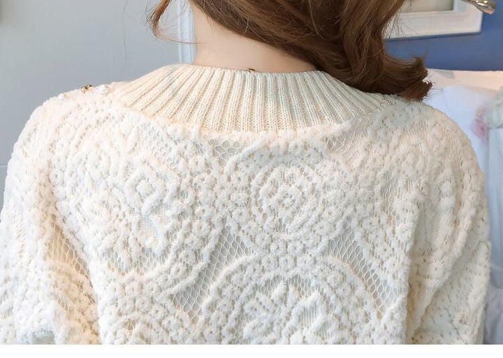 【dress】裹起毛フリルレースワンピース　M27890