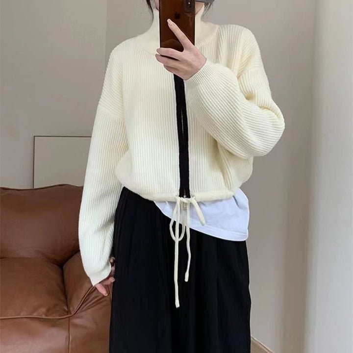 【outer】Wジップハイネックニットカーデ　M18226