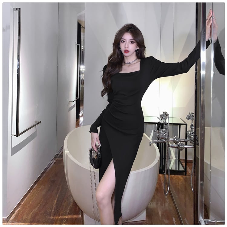 【dress】今季マストバイファッションスリットワンピース　M17015