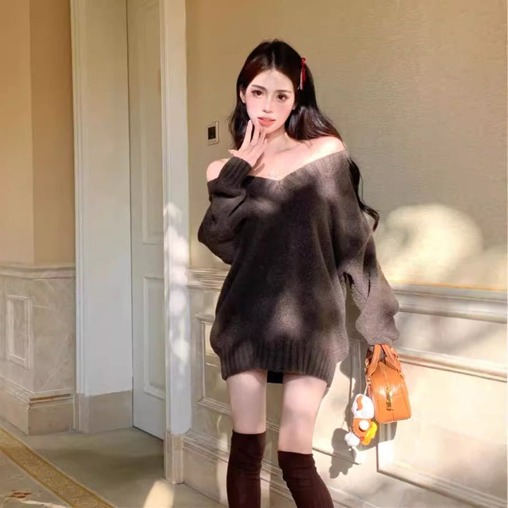【tops】Vネックニットセーター　M28008