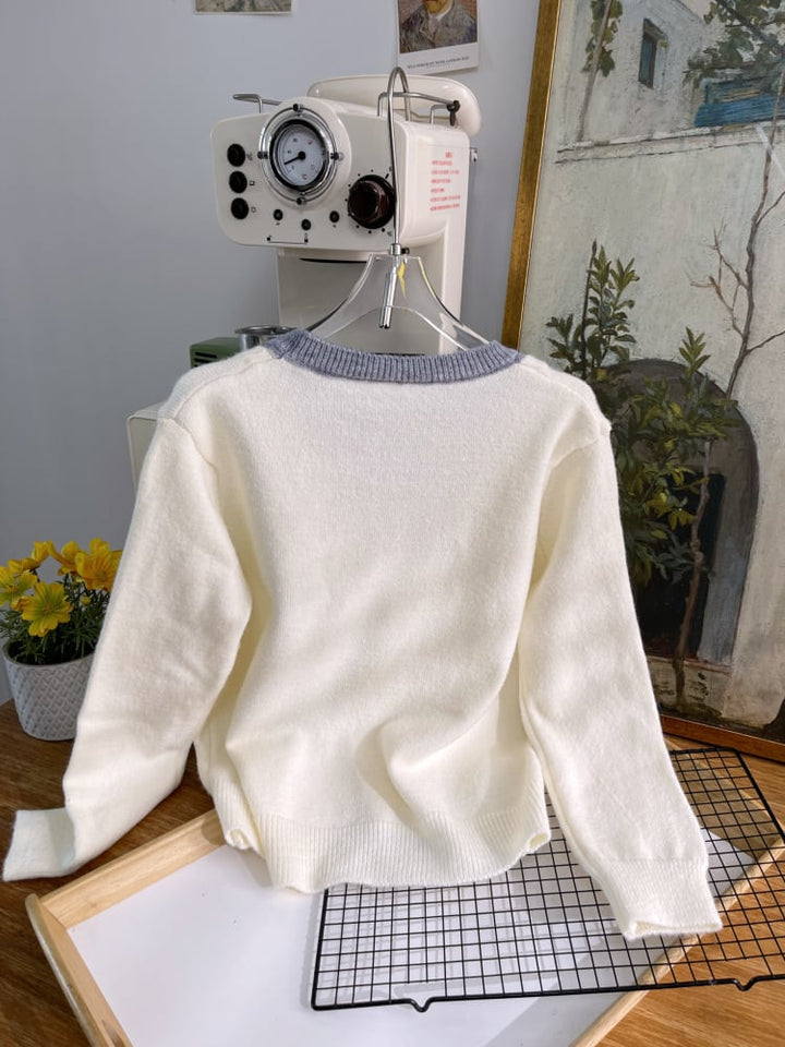 【tops】切り替え配色ニットトップス　M28623