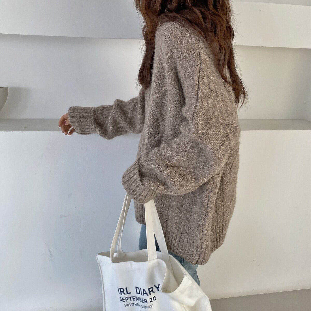 【tops】クルーネックニットセーター　M19014