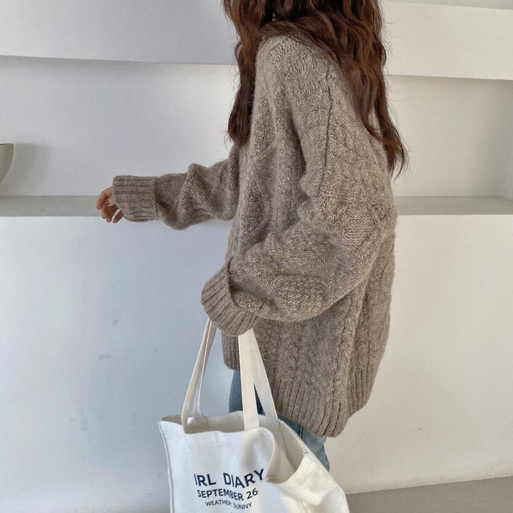 【tops】クルーネックニットセーター　M19014