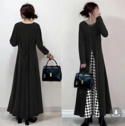 【dress】チェック柄切り替えワンピース　M26828