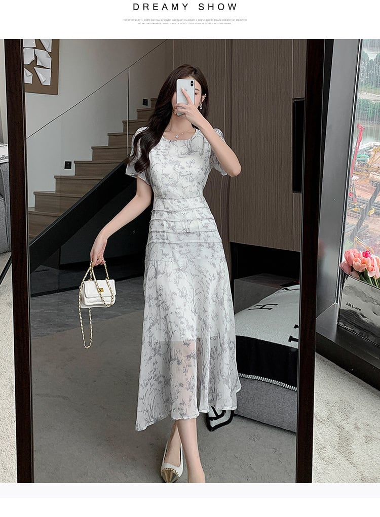 【dress】輝いて超人気 ! エレガント花柄ワンピース　M17441