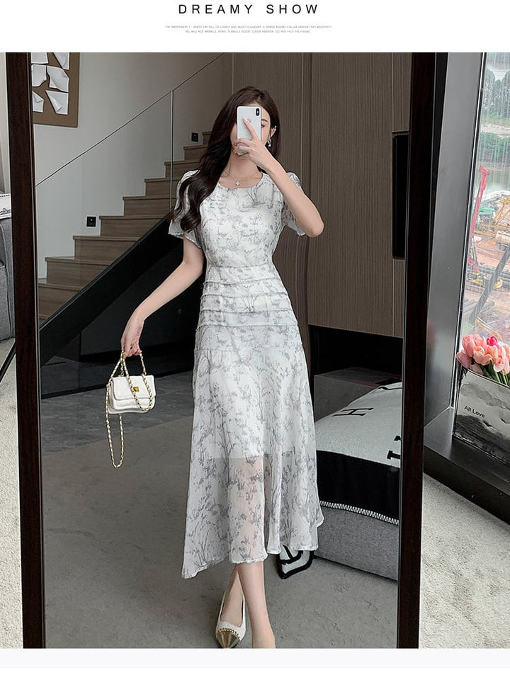 【dress】輝いて超人気 ! エレガント花柄ワンピース　M17441