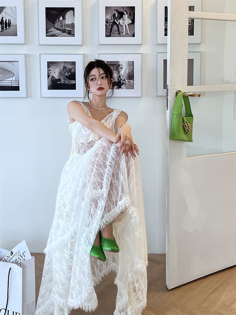 【dress】話題沸騰中 オシャレレースデートワンピース　M17034