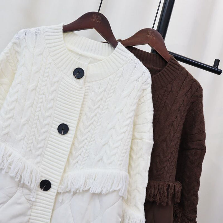 【outer】ニット切り替え棉コート　M27168