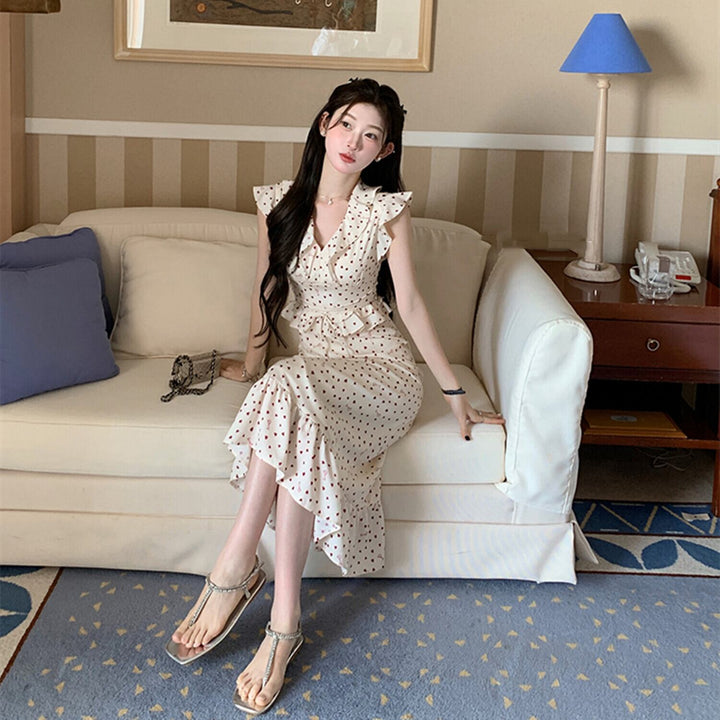 【dress】フリルハートプリントワンピース　N2980