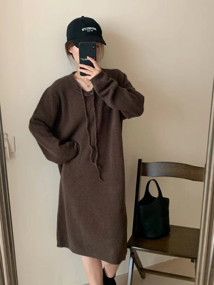 【dress】無地ニットワンピース　M18467
