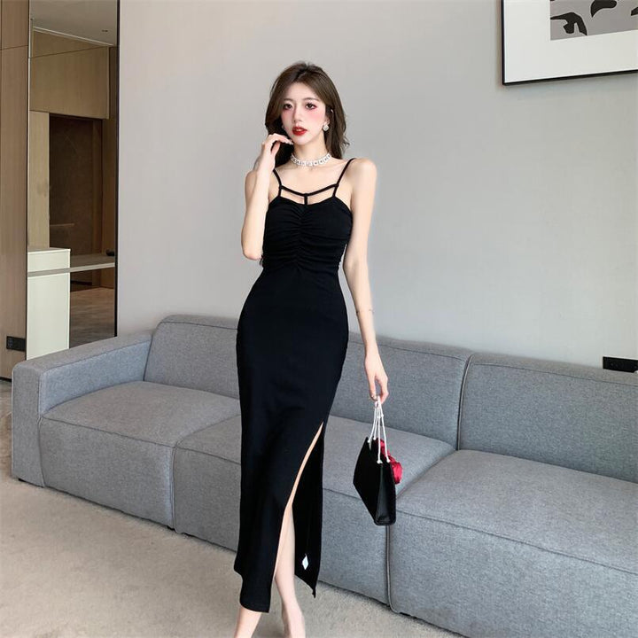 【dress】細身効果抜群♪スリットキャミソールワンピース　M17184