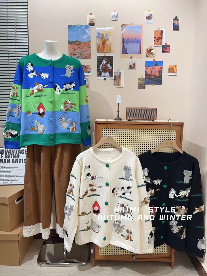 【outer】カートゥーンニットカーデ　M26289