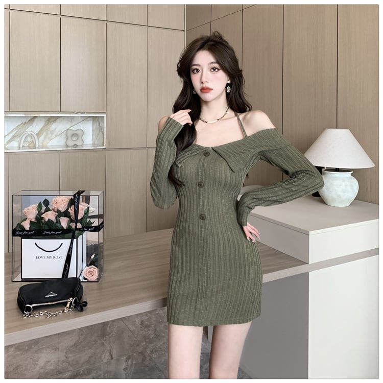 【dress】絶対欲しい ファッションセクシーワンピース着瘦せ　M16984