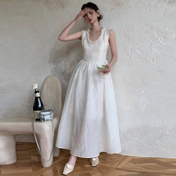 【dress】パールノースリーブワンピース　M24311
