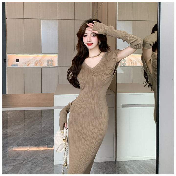 【dress】スリットワンピースアームカバー付き　M18188