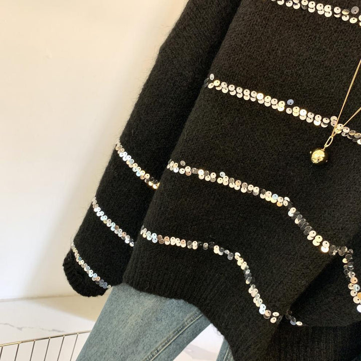 【tops】スパンコールニットセーター　M29252