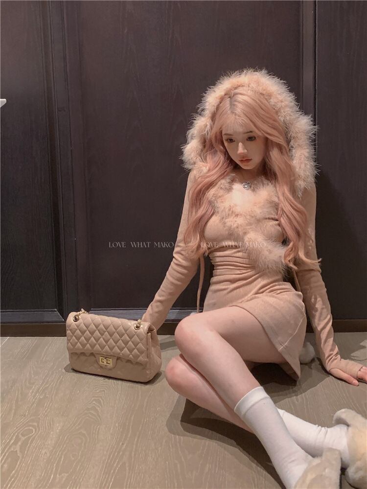 【dress】ファーニットワンピース　M28195
