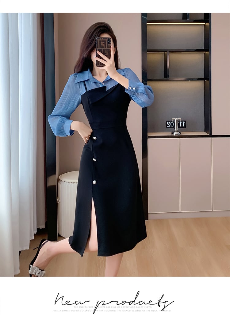 【dress】人気を独占中 切り替えシャツワンピース　M17307