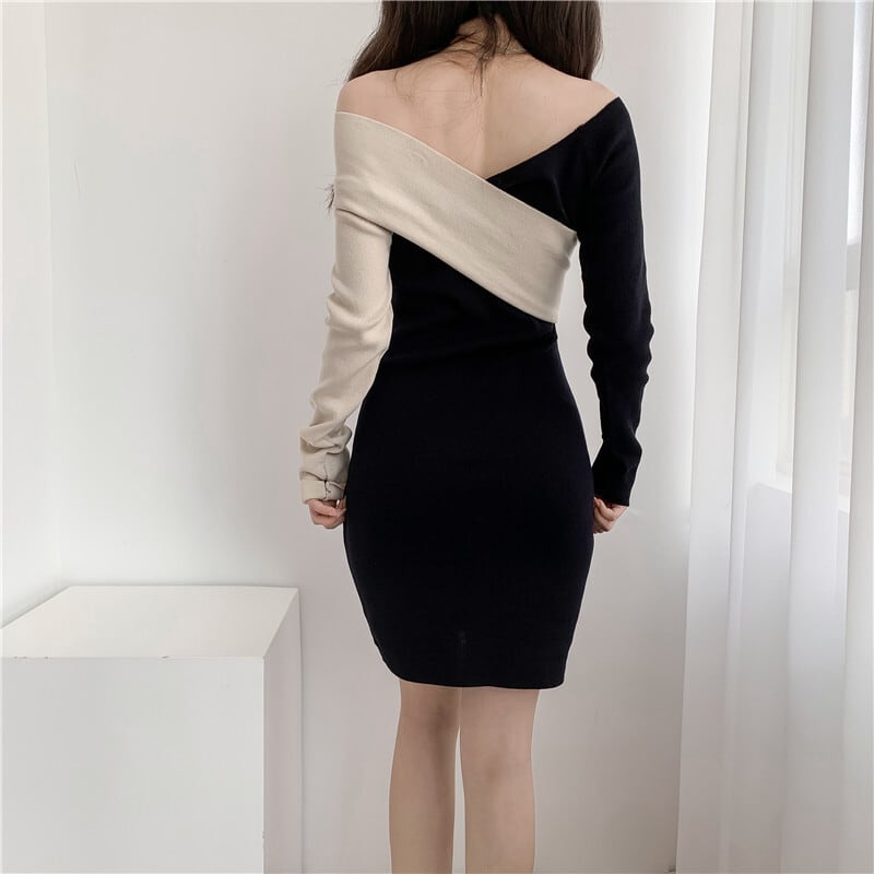 【dress】女子力アップエレガントニットワンピース　M17564