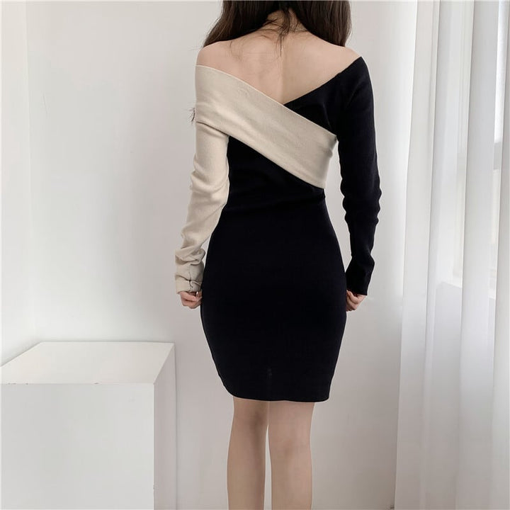 【dress】女子力アップエレガントニットワンピース　M17564