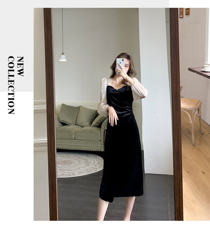 【dress】知的で品の良い♡エレガント切り替えワンピース　M17261