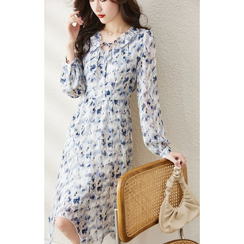 【dress】人気を独占中 エレガントプリントワンピース　M17385