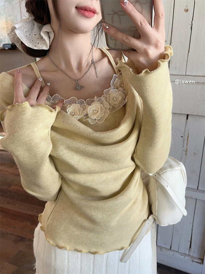 【tops】立体フラワーニットトップス　M27674