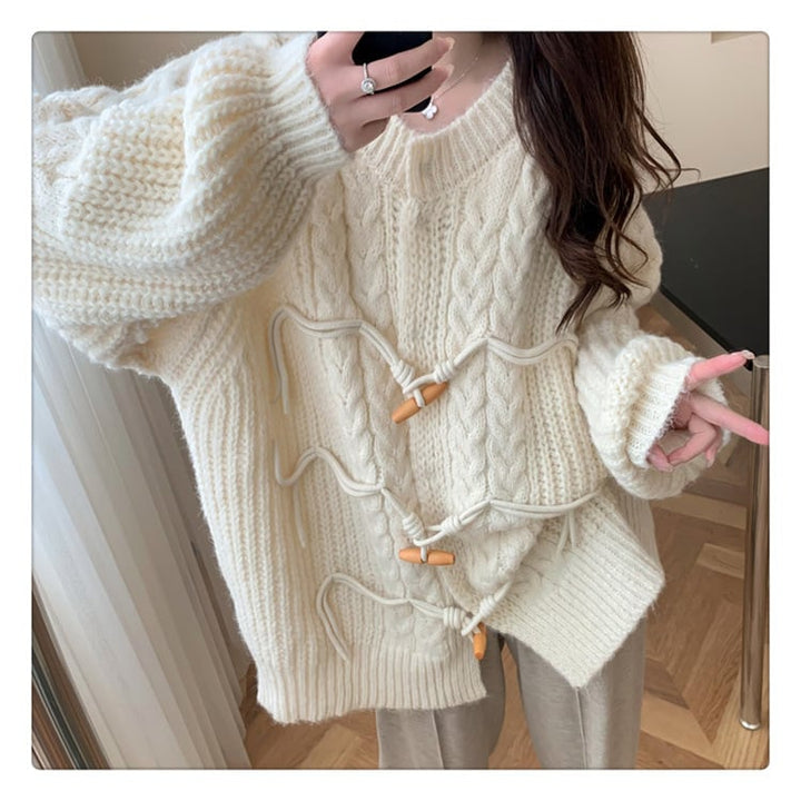 【outer】クルーネックニットカーデ　M18387