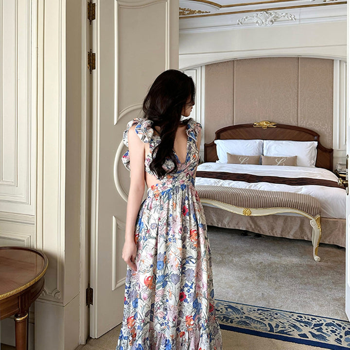 【dress】バックオーポンプリントワンピース　N3082