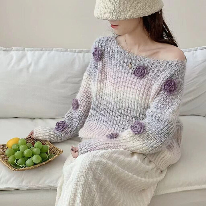 【tops】立体フラワーニットセーター　M29047