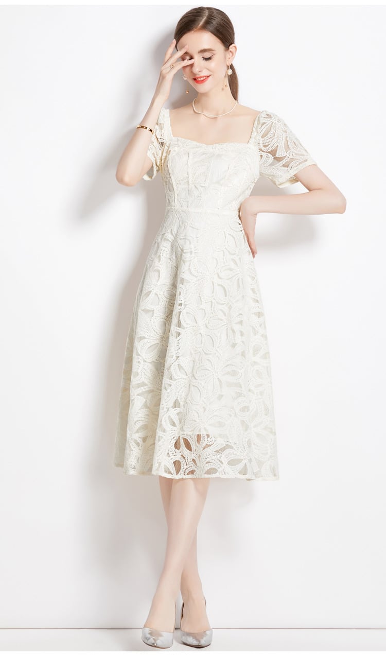 【dress】高級感 エレガントレースデートワンピース　M17141